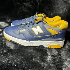 New Balance 550 BB550MA1 Mens US 7.5 D Running Shoes Navy Gold Leather Sneakers